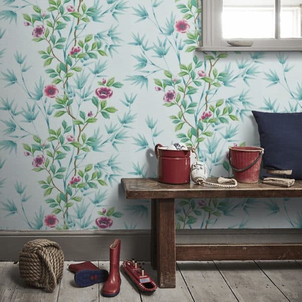 Papel pintado estampado floral en color azul Lady Alford HDHW112901 - Imagen 10