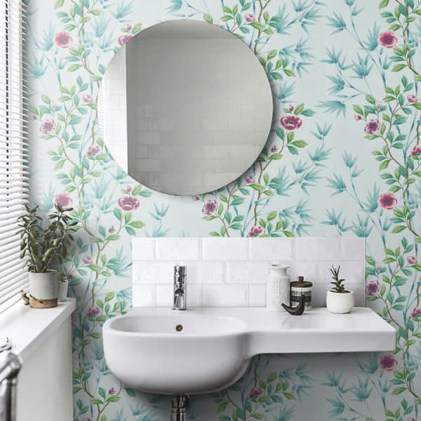 Papel pintado estampado floral en color azul Lady Alford HDHW112901 - Imagen 9