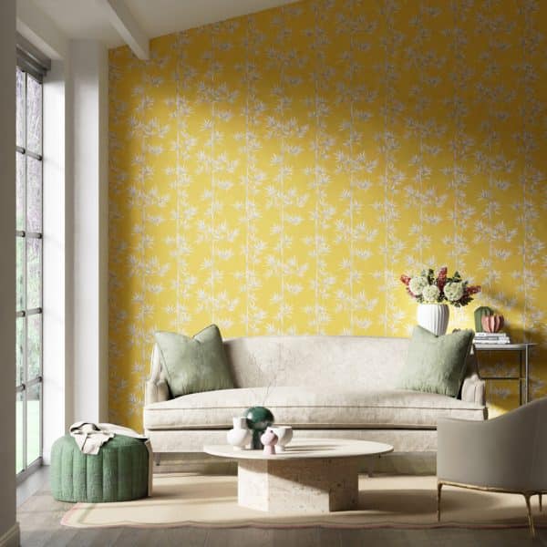 Papel pintado de bambú en color amarillo Isabella HDHW112914 - Imagen 3