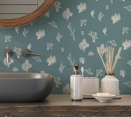 Papel pintado para baño