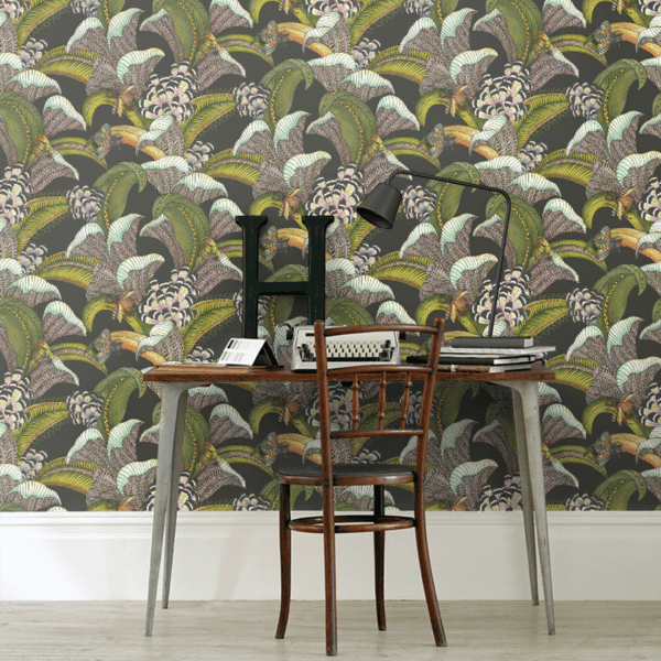 Papel pintado de estampado floral en color verde Hoopoe Leaves 119/1003 - Imagen 6