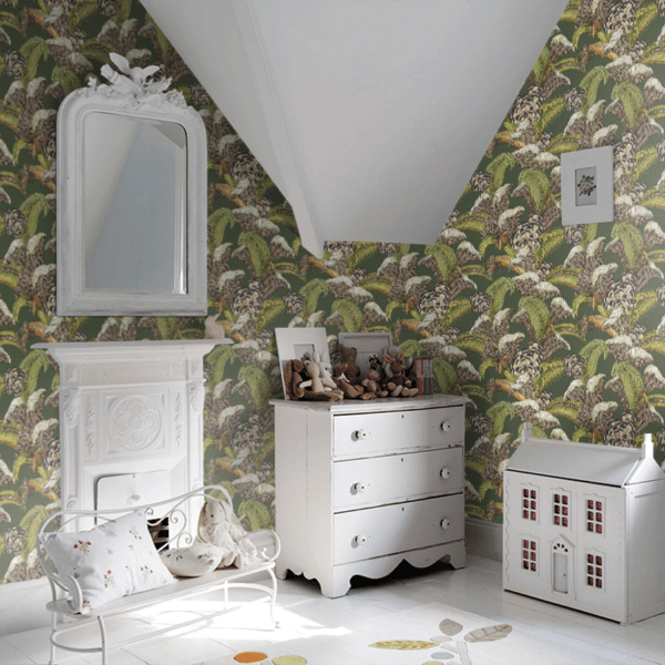 Papel pintado de estampado floral en color verde Hoopoe Leaves 119/1003 - Imagen 11