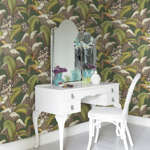 Papel pintado de estampado floral en color verde Hoopoe Leaves 119/1003 - Imagen 4