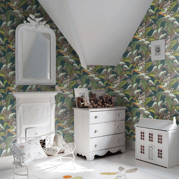Papel pintado de estampado floral en color verde Hoopoe Leaves 119/1007 - Imagen 10