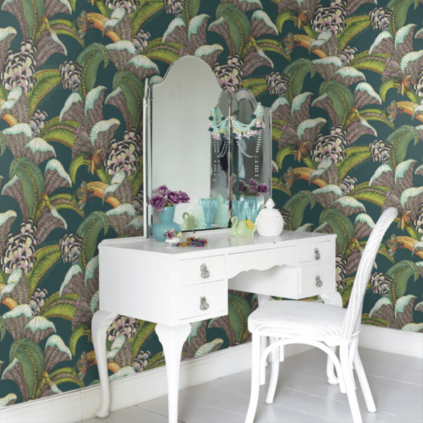 Papel pintado de estampado floral en color verde Hoopoe Leaves 119/1007 - Imagen 11