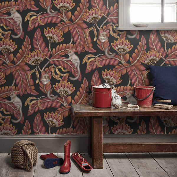 Papel pintado de animales en color rojo Bush Baby 119/7033 - Imagen 8