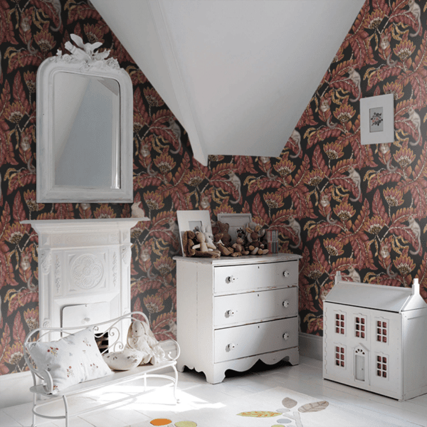Papel pintado de animales en color rojo Bush Baby 119/7033 - Imagen 5