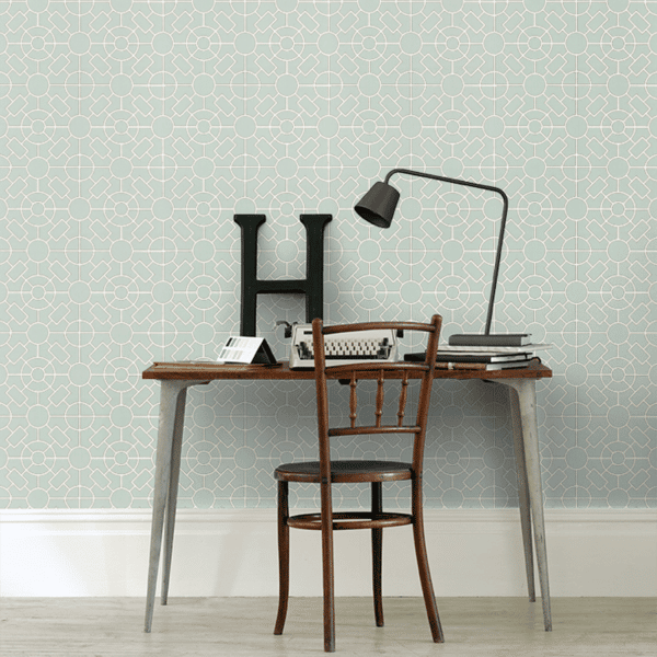 Papel pintado de geométrico trellis en color verde Knot Garden W7455-03 - Imagen 7