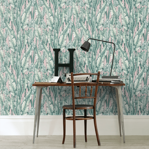 Papel pintado tropical en color turquesa Tiger Leaf W7333-01 - Imagen 9