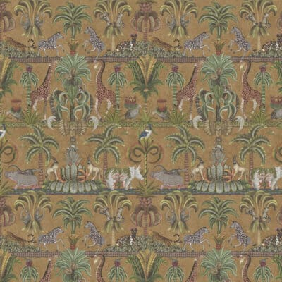 Papel pintado de selva en color dorado y verde Afrika Kingdom 119/5025