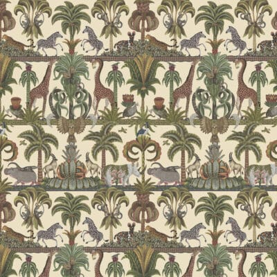 Papel pintado de selva en color verde y beige Afrika Kingdom 119/5026