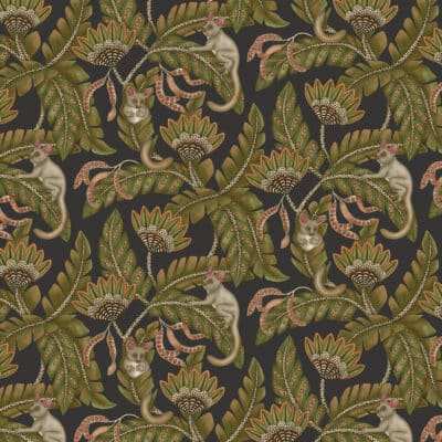 Papel pintado de animales color verde Bush Baby 119/7031