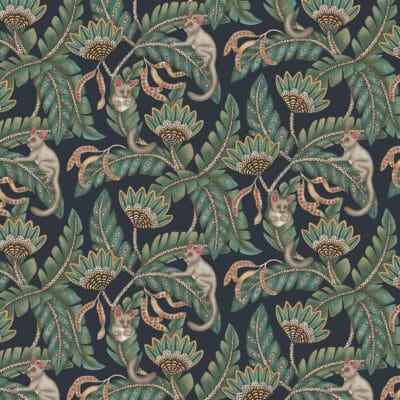 Papel pintado de animales en color verde Bush Baby 119/7034