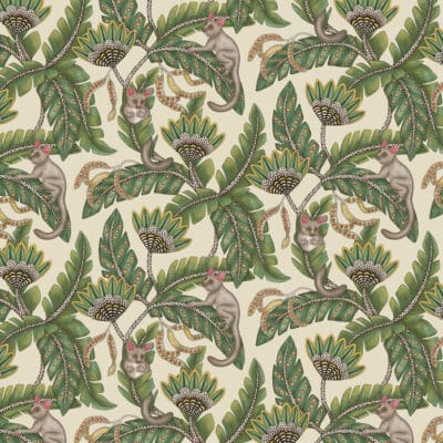 Papel pintado de animales en color verde Bush Baby 119/7035