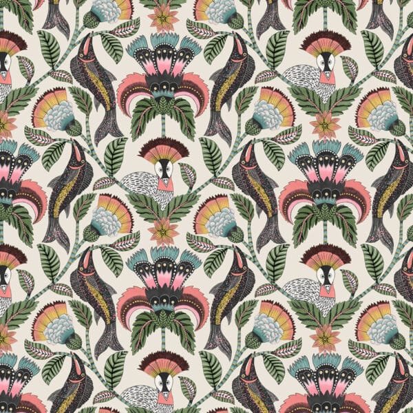 Papel pintado de aves multicolor Nene 119/8036