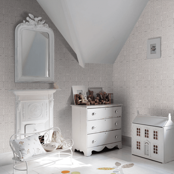 Papel pintado de geométrico trellis en color gris Knot Garden W7455-04 - Imagen 5