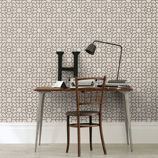 Papel pintado de geométrico trellis en color beige Knot Garden W7455-05 - Imagen 6