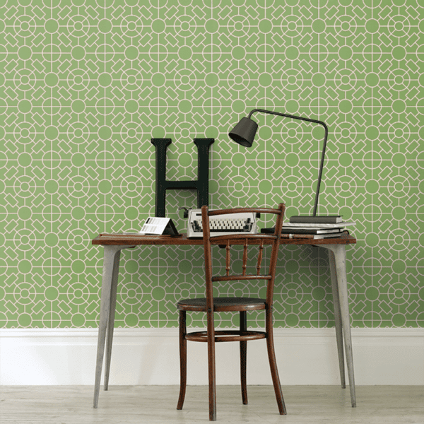Papel pintado de geométrico trellis en color verde Knot Garden W7455-02 - Imagen 9