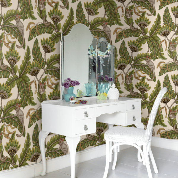 Papel pintado de animales en color verde y beige Bush Baby 119/7032 - Imagen 10