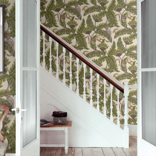Papel pintado de animales en color verde y beige Bush Baby 119/7032 - Imagen 3