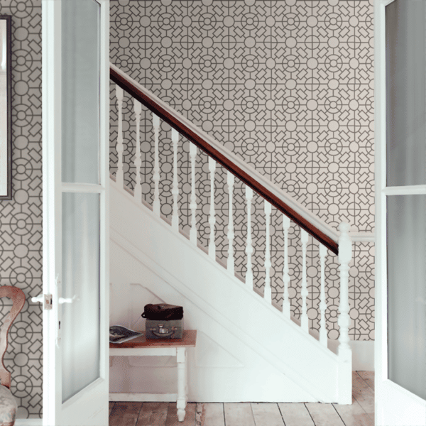 Papel pintado de geométrico trellis en color beige Knot Garden W7455-05 - Imagen 10