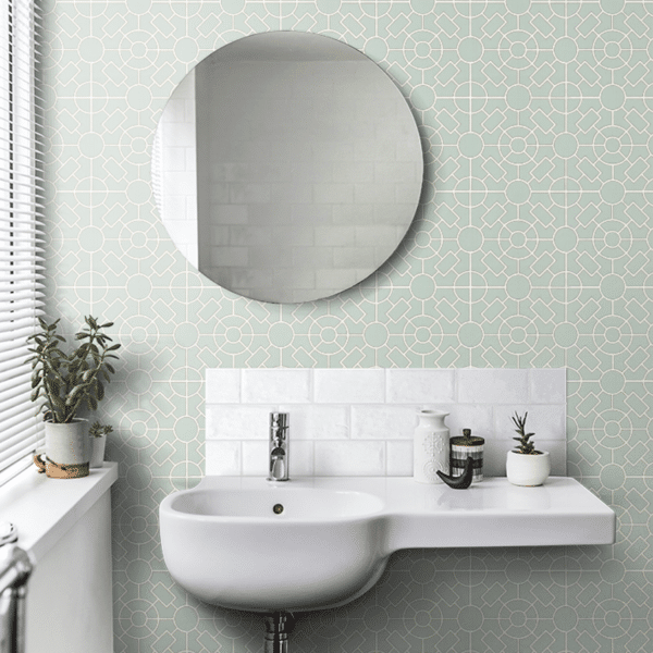 Papel pintado de geométrico trellis en color verde Knot Garden W7455-03 - Imagen 5
