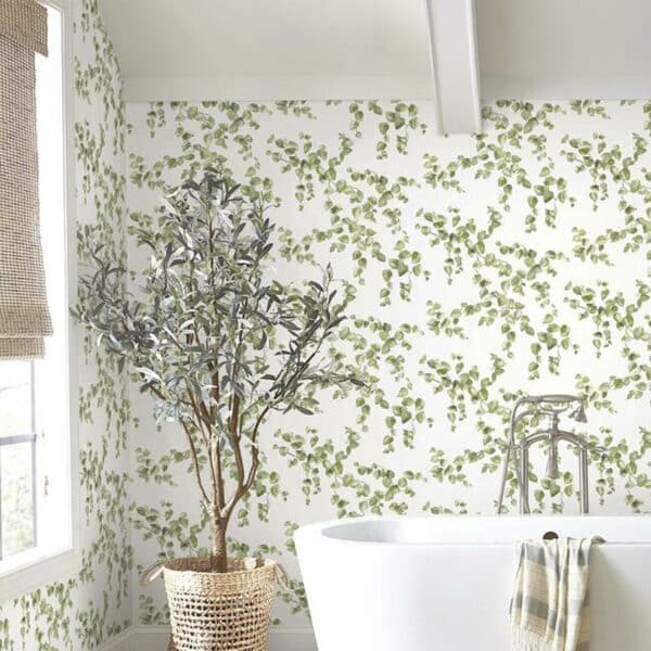 Papel pintado de hojas en color verde Creeping Fig Vine FH4036 - Imagen 4