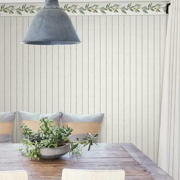 Papel pintado de rayas en color beige In Stitches Stripe FH4076 - Imagen 4