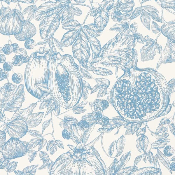Papel pintado de frutas en color azul Melograno HQN3112924