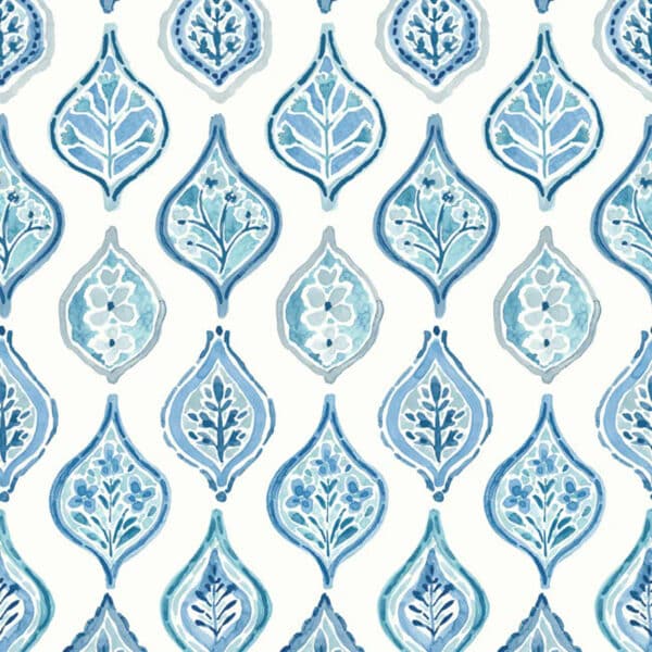 Papel pintado de medallones en color azul Marketplace Motif MN1850