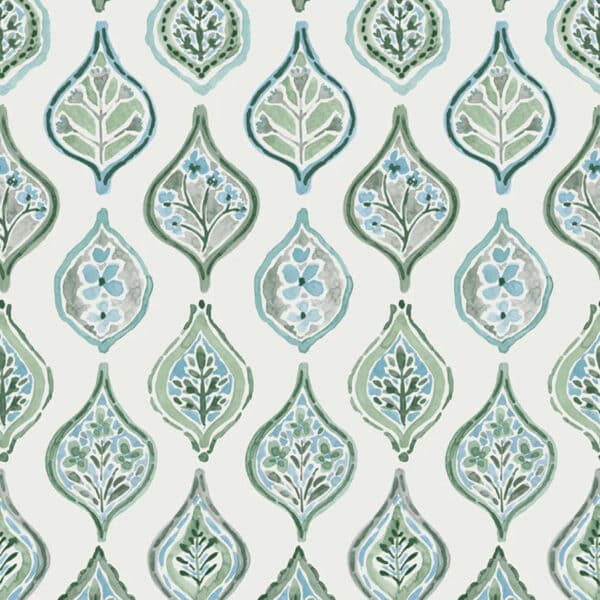 Papel pintado de medallones en color turquesa Marketplace Motif MN1851