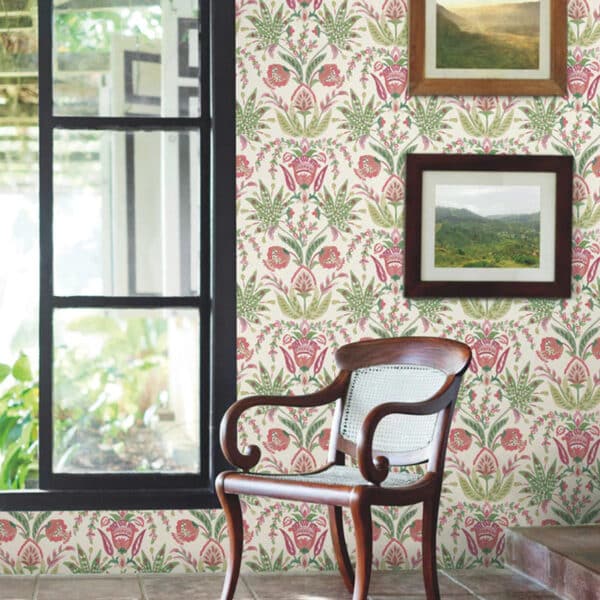 Papel pintado de estampado floral en color verde Seaside Jacobean MN1910 - Imagen 7