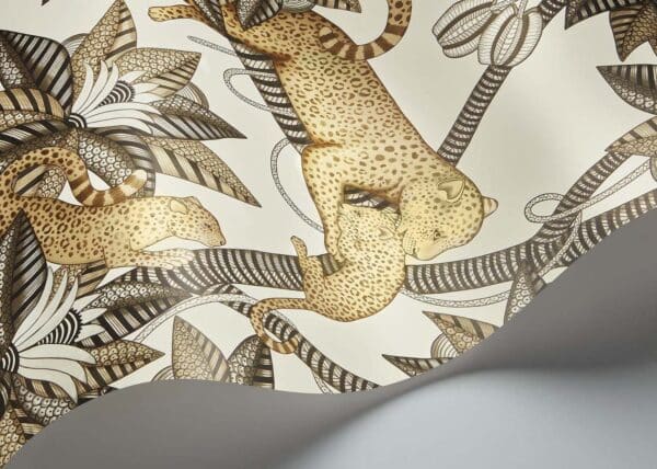 Papel pintado de animales en colores gris y metálico dorado Satara 119/3013 - Imagen 10