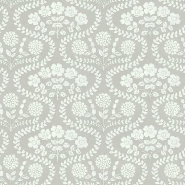 Papel pintado estampado floral color gris Folksy Floral FH4021