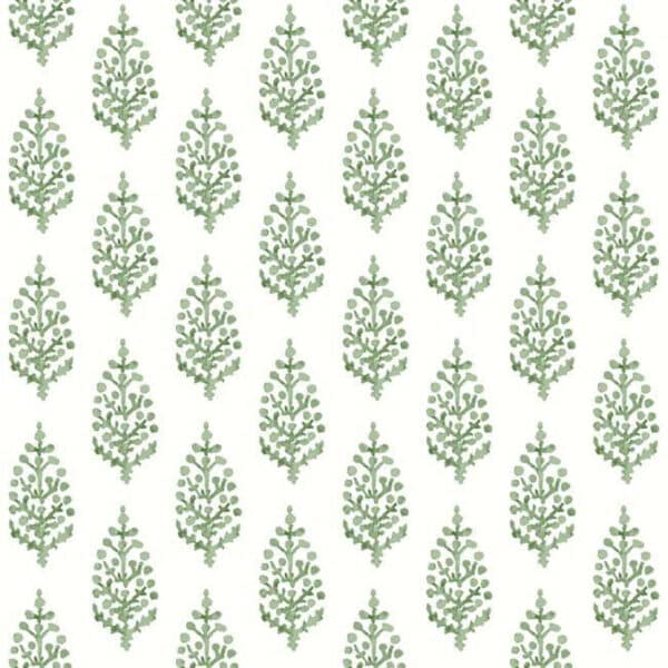 Papel pintado de hojas en color verde Paisley On Calico FH4067