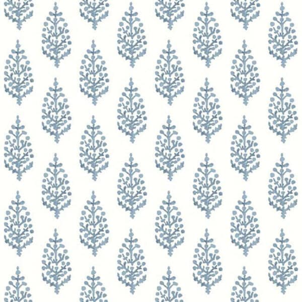 Papel pintado de hojas en color azul Paisley On Calico FH4068