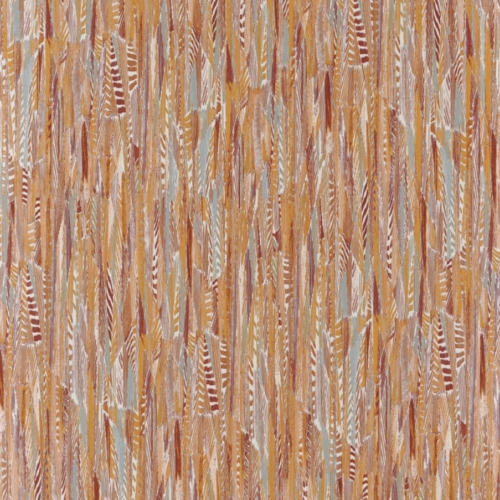 Papel pintado de plumas color naranja Lahana 74655064