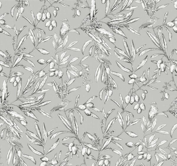 Papel pintado bicolor Gris Aceituna Plata A00500