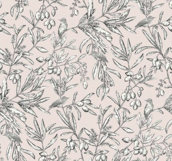 Papel pintado bicolor azul Aceituna Cava-Rosa claro A00503