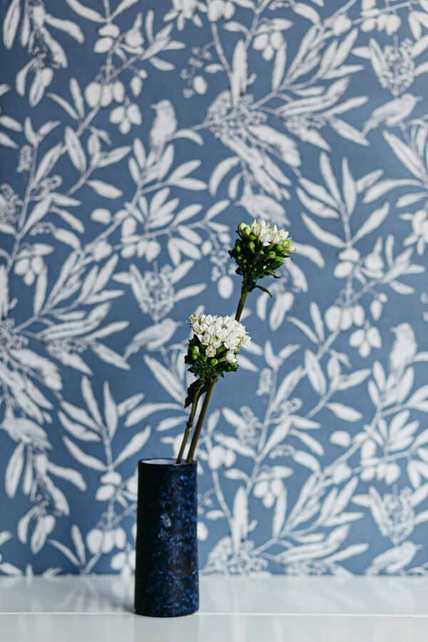 Papel pintado bicolor azul Aceituna Cava-Rosa claro A00503 - Imagen 7