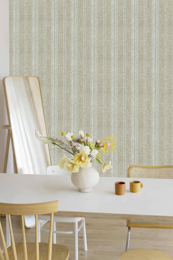 Papel pintado de rayas color gris Costura Celadón A00510 - Imagen 7