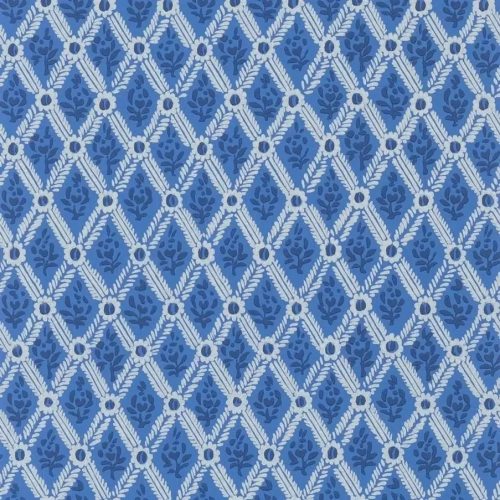 Papel pintado trellis en color azul St John Street Trellis PEH0003/07