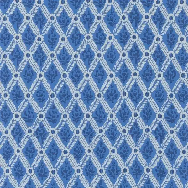 Papel pintado trellis en color azul St John Street Trellis PEH0003/07