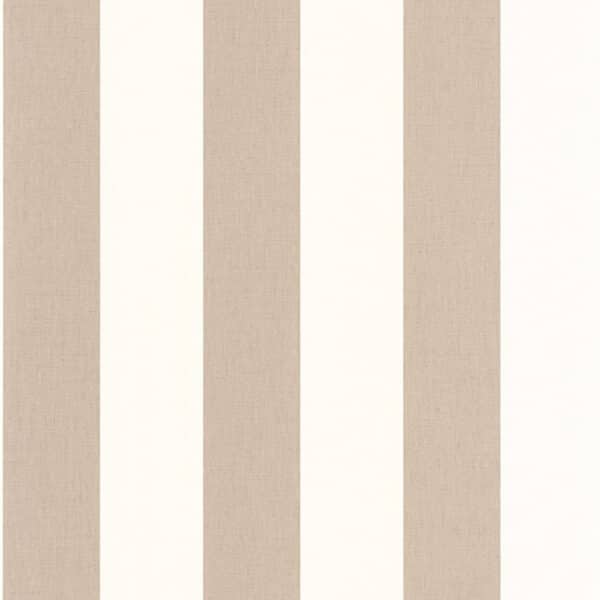 Papel pintado de rayas en color marrón Linen Lines 104042167