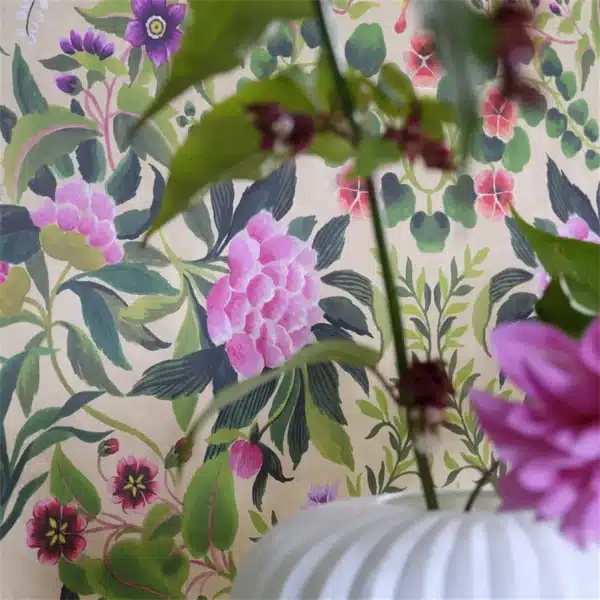 Papel pintado de estampado floral en color verde Ikebana Damask PDG1156/05 - Imagen 12