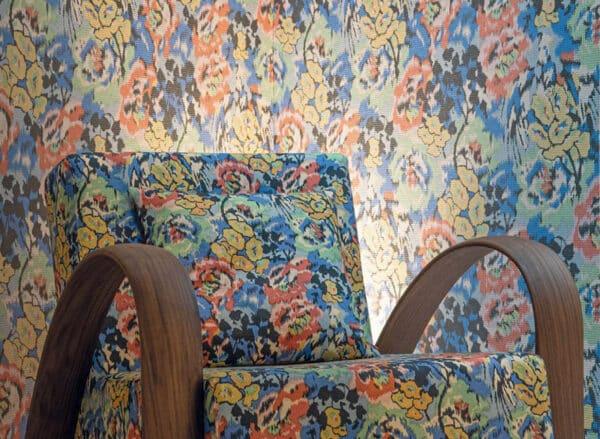 Papel pintado de estampado floral en color azul Flower Pot 10301 - Imagen 3