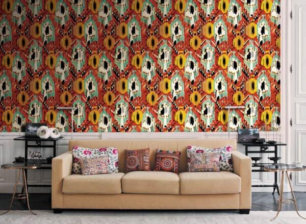 Papel pintado ikat en color multicolor Tribu 6403 - Imagen 3