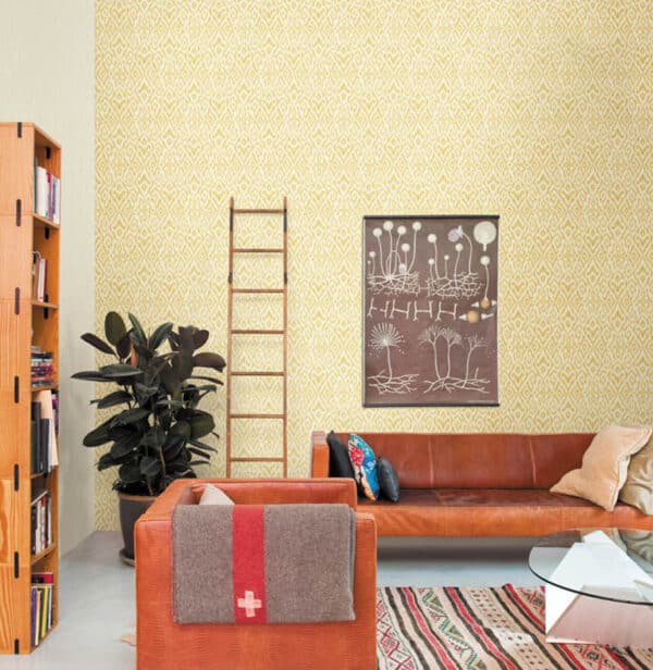 Papel pintado ikat en color verde Kite 6435 - Imagen 4