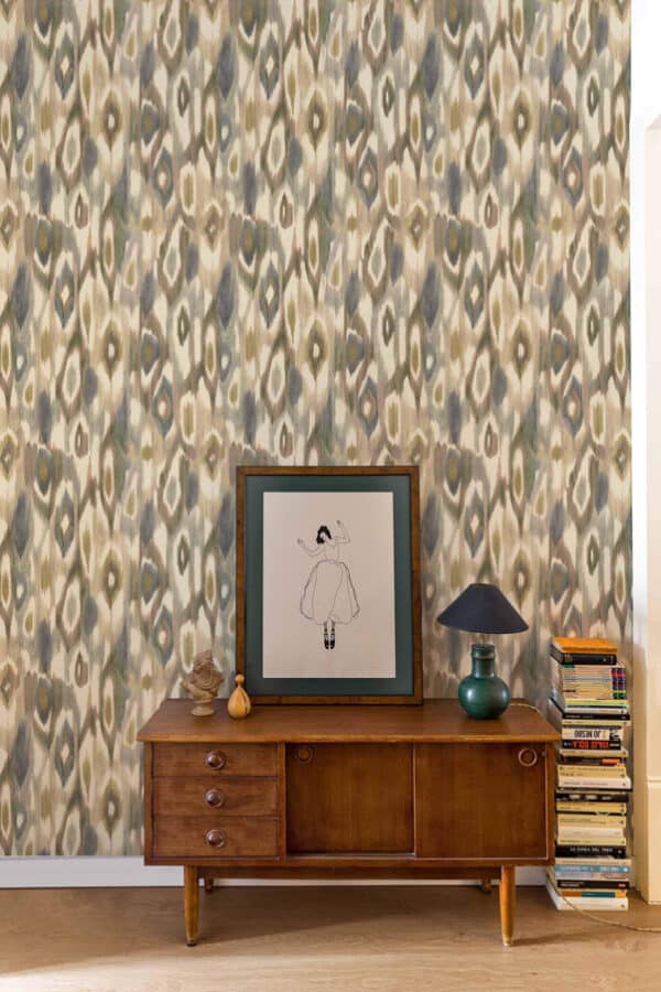 Papel pintado de thai ikat en color gris Abr A00835 - Imagen 6
