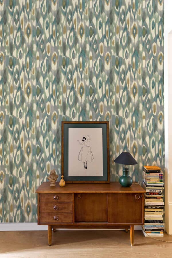 Papel pintado de thai ikat en color gris Abr A00835 - Imagen 5